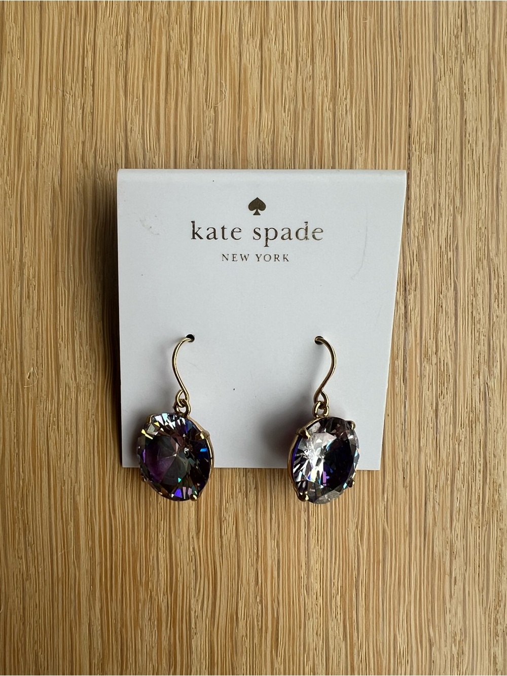 kate spade Iridescent Crystal Drop Earrings - Purple